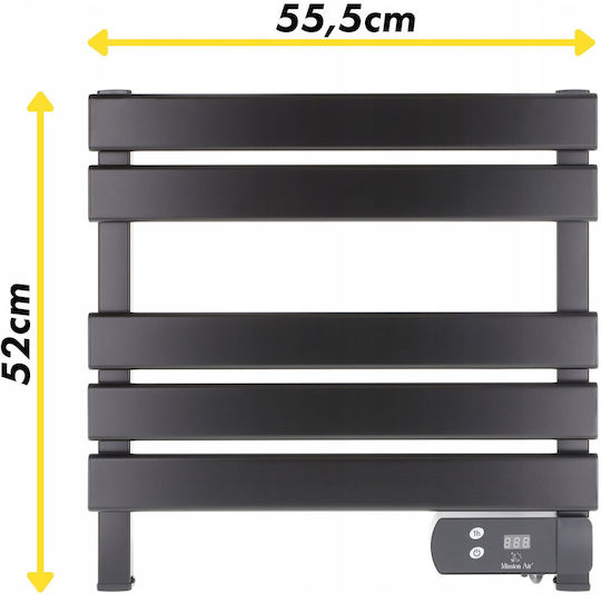 Mission Air Electric Towel Rail 150W 52x55cm Black