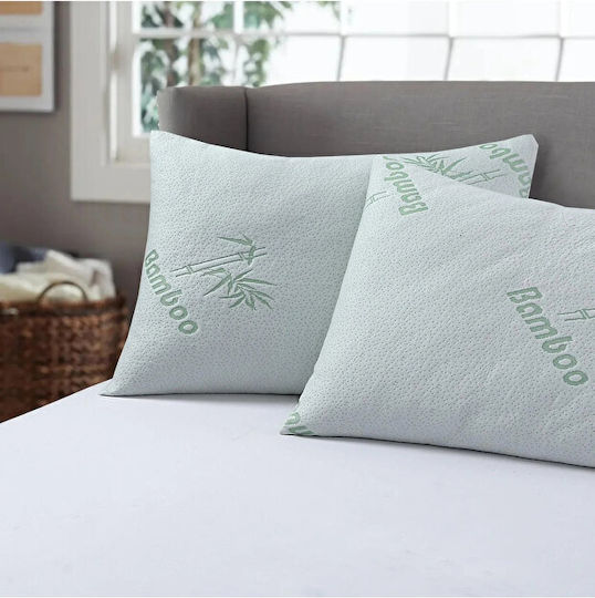 Stewehome Set 4 Perne Pat Bambus Visco Cu Două Fețe Ventilate Verzi 50x70cm