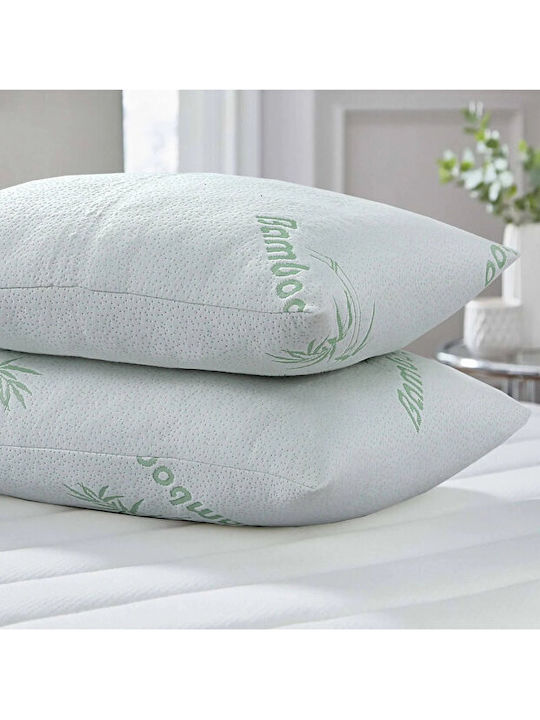 Stewehome Σετ 4 Μαξιλάρια Bamboo Visco Διπλής Όψης Αεριζόμενα Πράσινα 50x70cm
