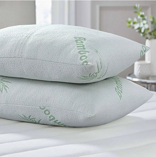 Stewehome Σετ 4 Μαξιλάρια Bamboo Visco Διπλής Όψης Αεριζόμενα Πράσινα 50x70cm