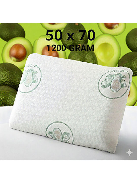 SteweHome Set of 4 Bed Pillows Avocado Visco with Neck Support and Zipper Green 50x70cm