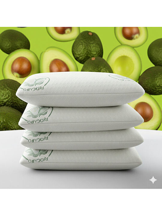 SteweHome Set of 4 Bed Pillows Avocado Visco with Neck Support and Zipper Green 50x70cm