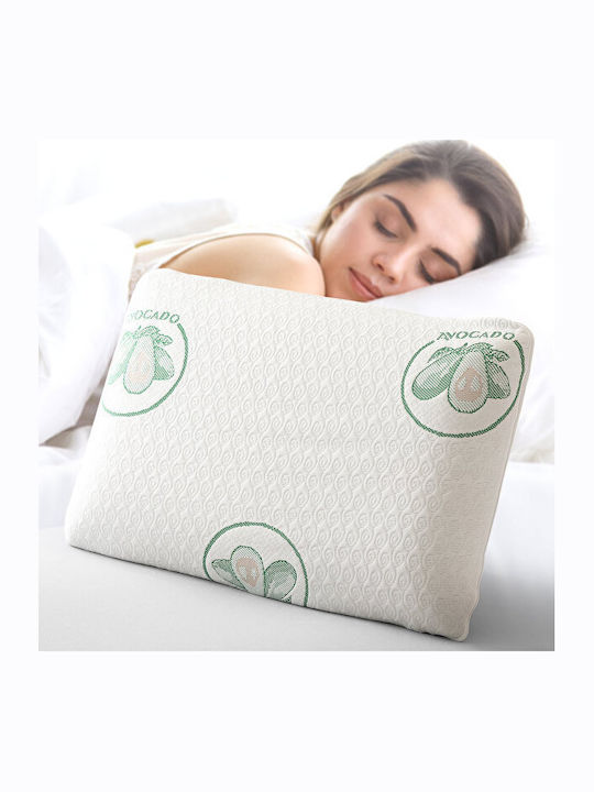 SteweHome Set of 4 Bed Pillows Avocado Visco with Neck Support and Zipper Green 50x70cm