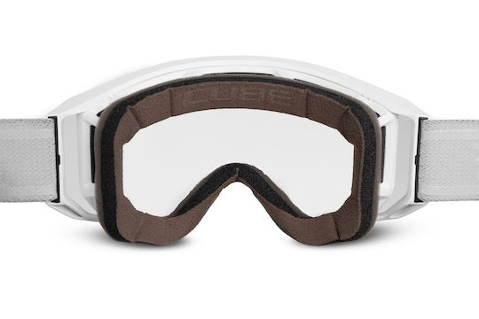 CUBE Cycling Glasses with White Frame and Transparent Lenses