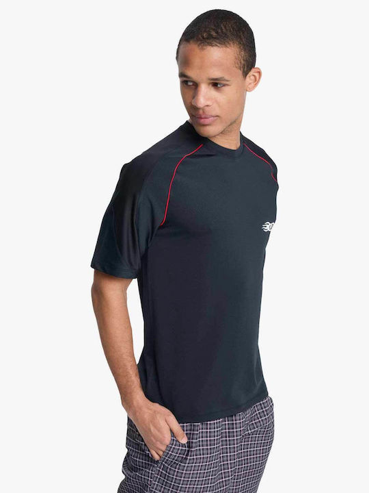 Quiksilver UPF 50+ Men Short Sleeve Sun Protection Shirt Black