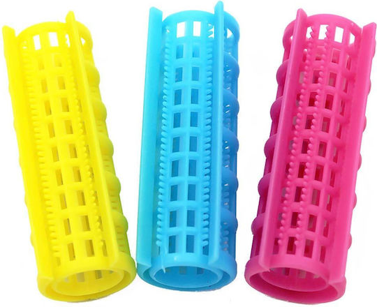Plastic Hair Rollers Cold Wave Rods 25mm in Multicolour 5 Pieces