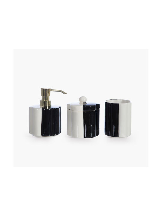 Nef-Nef Homeware Domino Domino Θήκη για Βαμβάκι Κεραμική Μαύρη 5205495639000
