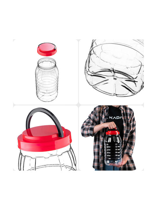 Kadax Vază Pentru Paste Cu Capac Din Plastic Roșu 5000ml