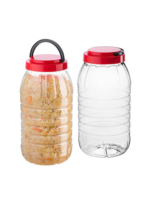 Kadax Vază Pentru Paste Cu Capac Din Plastic Roșu 5000ml