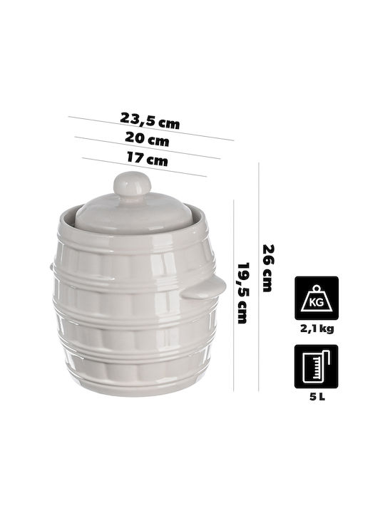 Kadax Vază Utilizare Generală Cu Capac Ceramică Maro 5000ml 1 Bucată