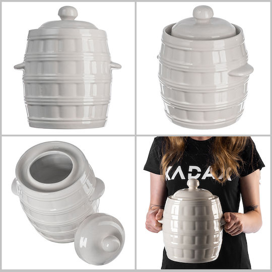 Kadax Ваза за Обща Употреба с Капак Керамика Кафява 5000ml