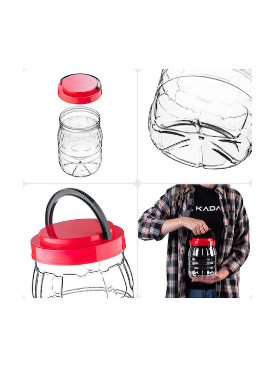 Kadax Set 2 Stück Pasta Gläser mit Kunststoff Deckel Rote 2000ml