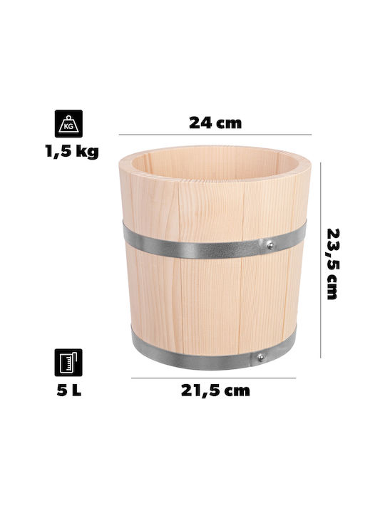 Kadax Vază Utilizare Generală Cu Capac Lemn Bej 5000ml