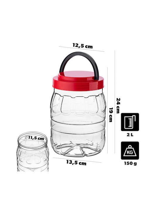 Kadax Ваза за Паста с Капак Пластмасова Червена 2000ml
