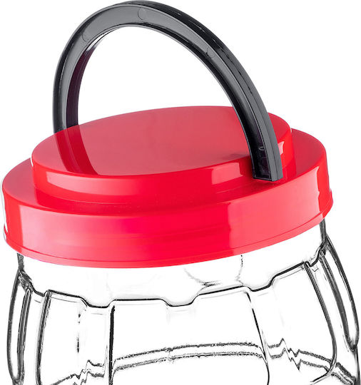 Kadax Set of 2 Pasta Jars with Plastic Lid Red 3000ml 2 Pieces