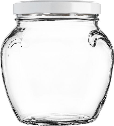 Kadax Set of 6 General Use Glass Jars with White Lid 1700ml 6 Pieces
