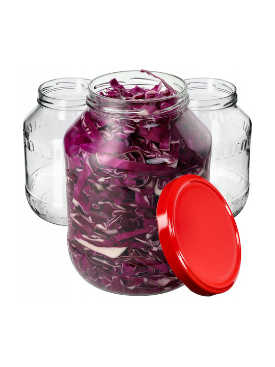 Kadax Set 8Stücke Lebensmittelgläser Allgemeine Verwendung mit Glasdeckel Rote 2500ml 8Stücke