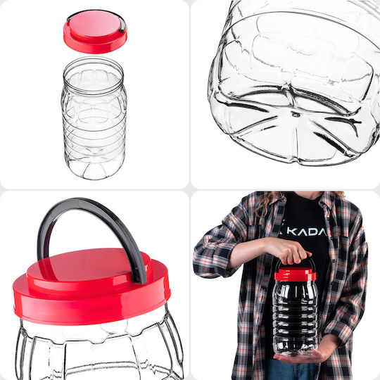 Kadax Pasta Jar with Plastic Lid Red 3000ml