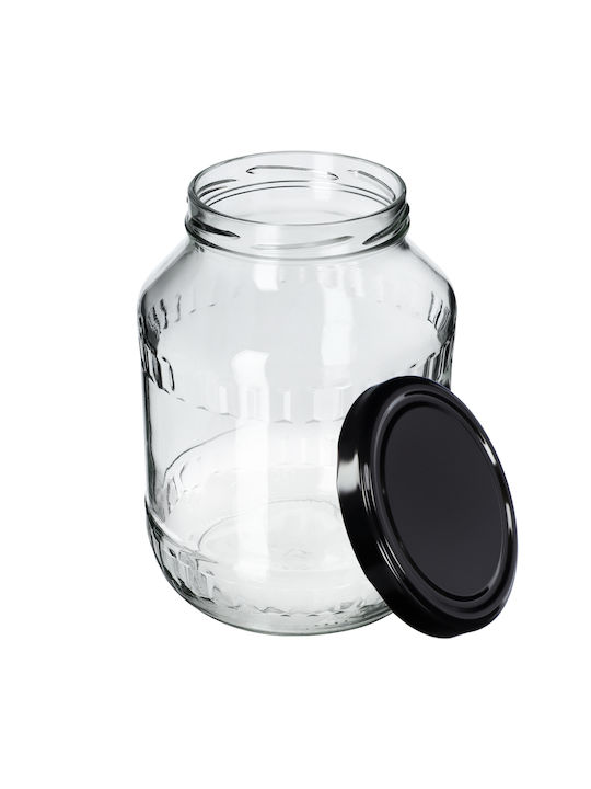 Kadax Vază Utilizare Generală Cu Capac Sticlă Neagră 2500ml