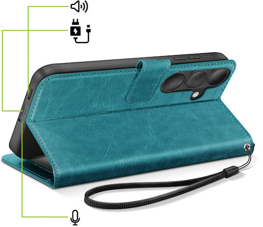 Mayaxess Brieftasche Hülle Galaxy S26 Lanyard Stand Funktion Türkis