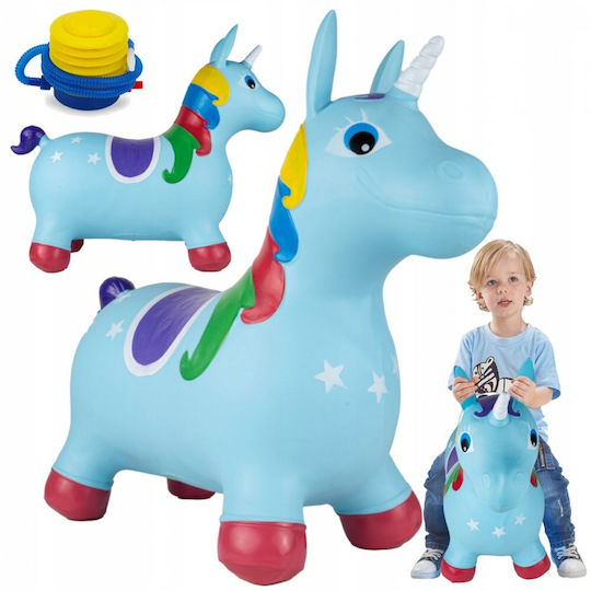 MalPlay Hüpfer Einhorn Blaue 59cm
