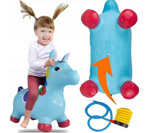 MalPlay Hüpfer Einhorn Blaue 59cm