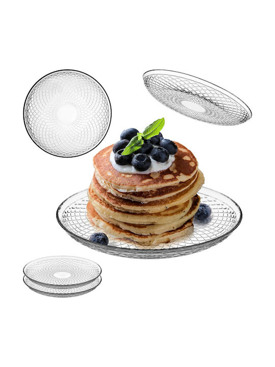 Kadax Serving Plate Desert Glass Transparent with Diameter 17.5cm 2 Pieces