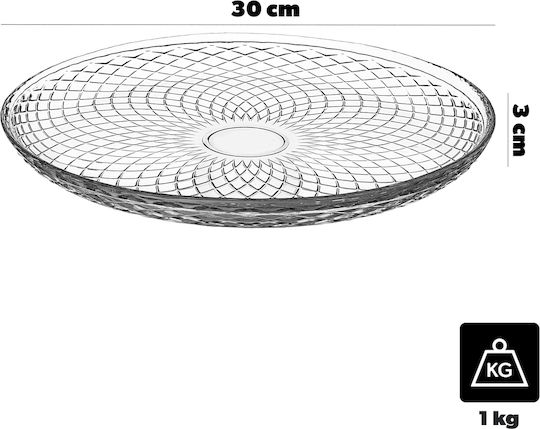 Kadax Glass Transparent Dessert Plate 30cm