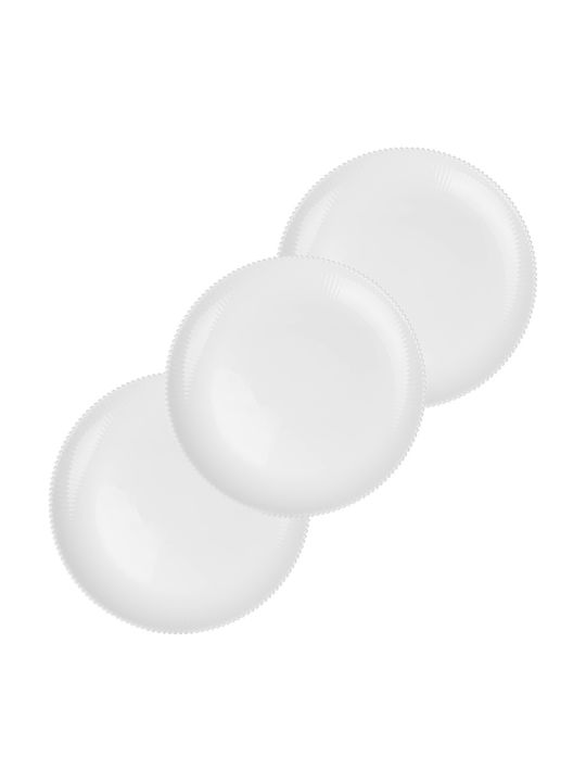 Kadax Servierplatte Untiefe Glas Weiß mit Durchmesser 26.5cm 3 Stück