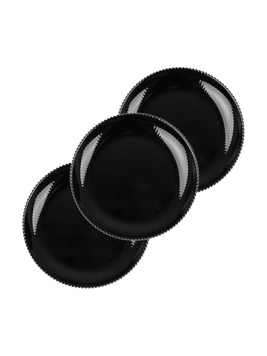 Kadax Placă Deșert Din Sticlă Neagră Cu Diametrul 19cm 3 Bucăți