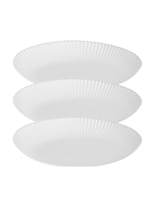 Kadax White Glass Dessert Plate 19cm 3 Pieces