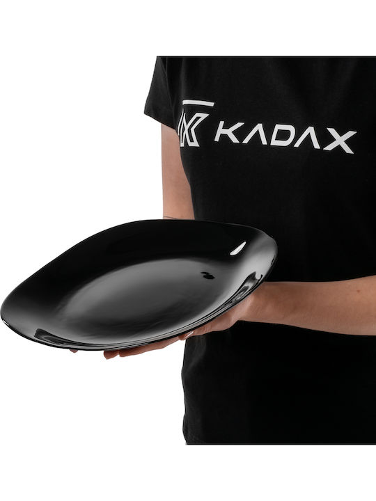 Kadax Πιάτο Ρηχό Τετράγωνο Γυάλινο Μαύρο 28x25.5cm 6τμχ