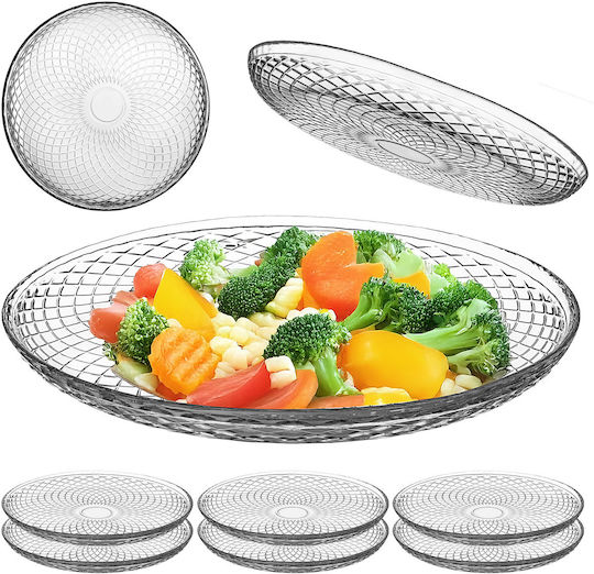 Kadax Shallow Glass Transparent Plate 30cm 6 Pieces