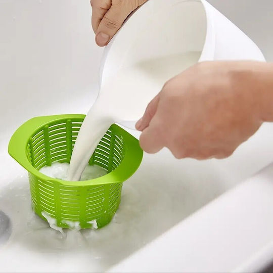 Recipient Pentru Prepararea Brânzei Alista Home Capac Din Silicon Plastic Strecurătoare Pentru Brânză 17x14.5x12.8 Cm Verde