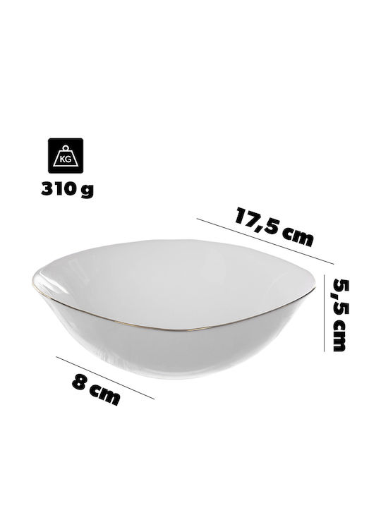 Kadax Bol Pentru Salate Din Sticlă Albă 15cm 3 Bucăți