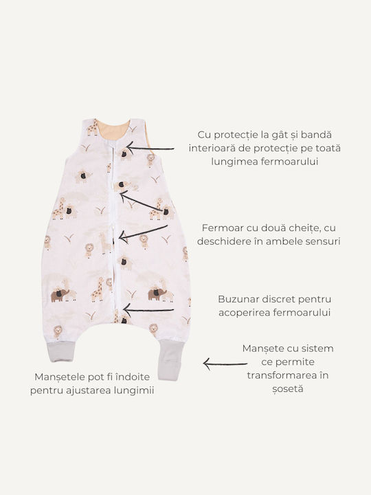 Kidizi Sac De Dormit De Vară Cu Picioare 0.5 Tog Bej