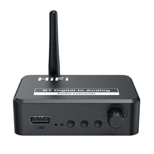 Convertor Audio Digital La Analog Ot13 Compatibil Bluetooth 5.1 Usb 3.5 Mm Aux Cablu Audio Optic Rca Negru