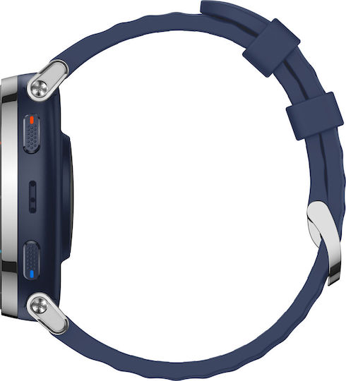 Amazfit Active 3 Premium Stainless Steel 45mm Αδιάβροχο Smartwatch με SIM και Παλμογράφο (Μπλε)