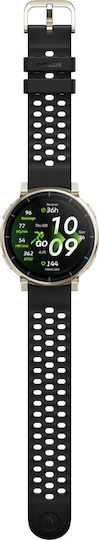 Amazfit Active 3 Premium Stainless Steel 45mm Αδιάβροχο Smartwatch με SIM και Παλμογράφο (Μαύρο)