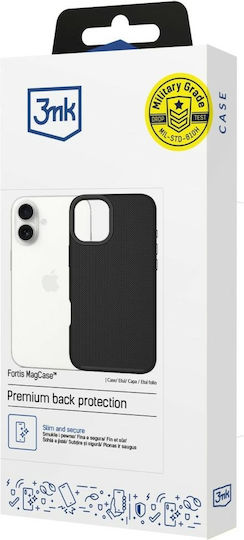 3MK Magcase Rückseite Kunststoff / Gehärtetes Glas / Silikon Schwarz für iPhone 16