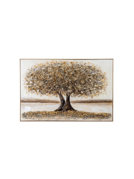 Painting Frame Gold Tree Beige Canvas Frame 82x122x4.5cm Ideahome 26.17.52906