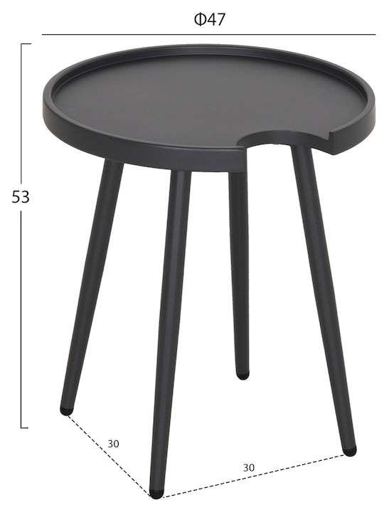 Auxiliary Table for Small Outdoor Spaces Aluminum Teroc Gray 47x47x53cm
