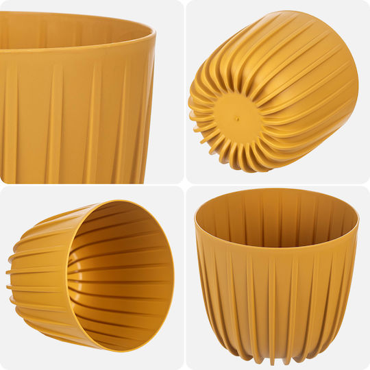Kadax Пластмасова Саксия За Цветя Жълта 23.5x23.5см