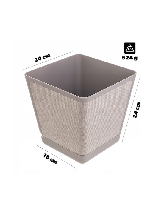 Kadax Beige Blumentopf mit Untersetzer 24cm