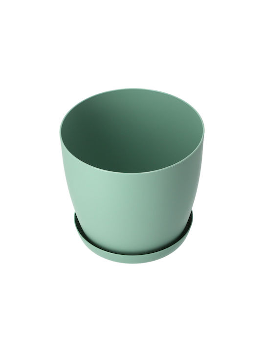 Kadax Γλάστρα Πλαστική Green με Πιάτο 12x11x10εκ.