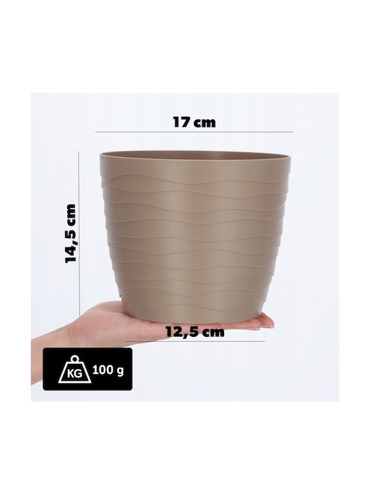 Kadax Plastic Flower Pot Beige 17x17cm