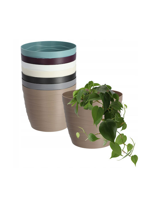 Kadax Plastic Flower Pot Beige 17x17cm
