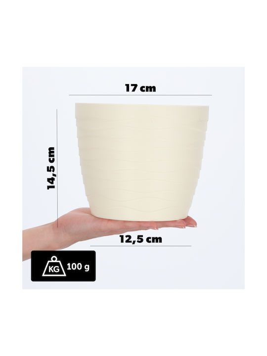 Kadax Γλάστρα Πλαστική Cream 17x17εκ.