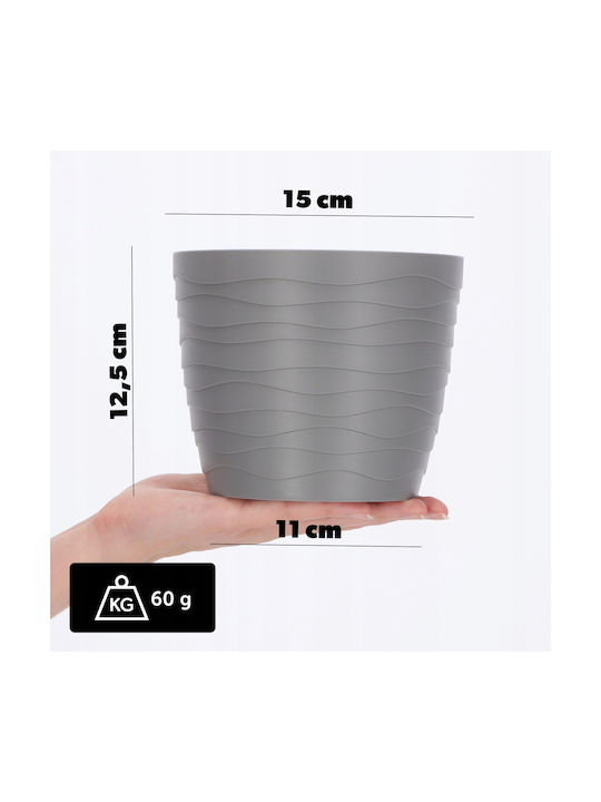Kadax Γλάστρα Πλαστική Ash Gray 15x15εκ.