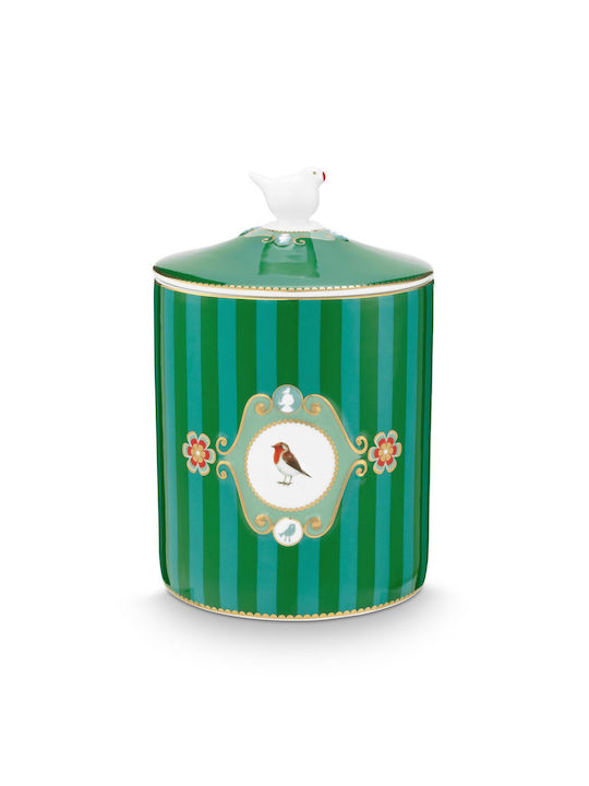 PiP Studio Love Birds General Use Vase with Lid Porcelain Green 1300ml